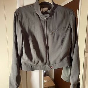 Cropped waist tab top jacket